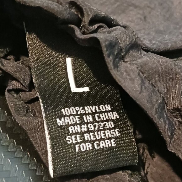 NEW Almost Famous Black Nylon Parachute Pants Toggle Joggers, Size L - Picture 8 of 16